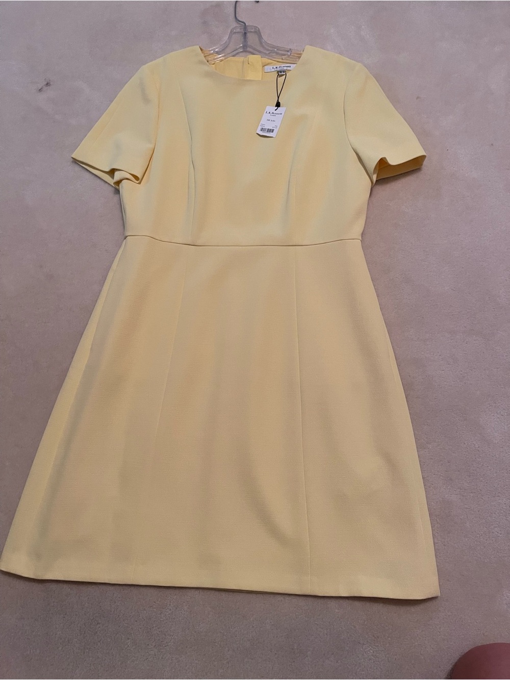 LK Bennett Pale Yellow Short-Sleeve A-Line Dress